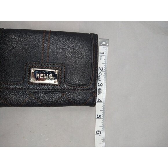 Relic Leather Wallet Brown Zip Pocket Coin Purse Card Slots Bi-Fold Wallet - Picture 9 of 12